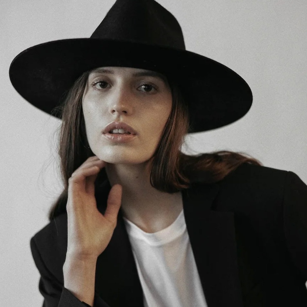 Janessa Leone Women's  Korin Black Hat Wool Fedora Hat - Worn Once - Picture 5 of 7